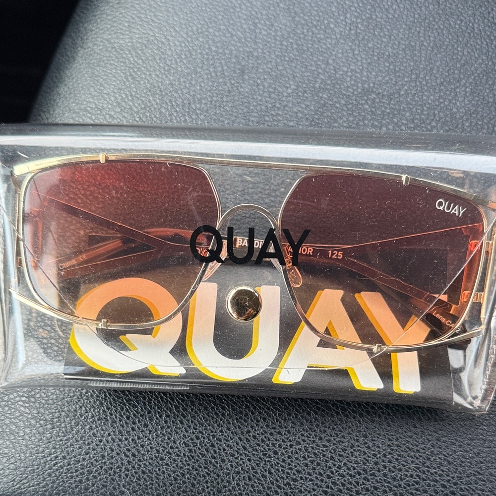Quay Australia Rose Tinted Aviator Sunglasses
